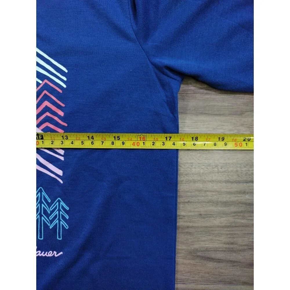 Eddie Bauer Kids Blue Long Sleeve Graphic Shirt Size L (14–16) Excellent